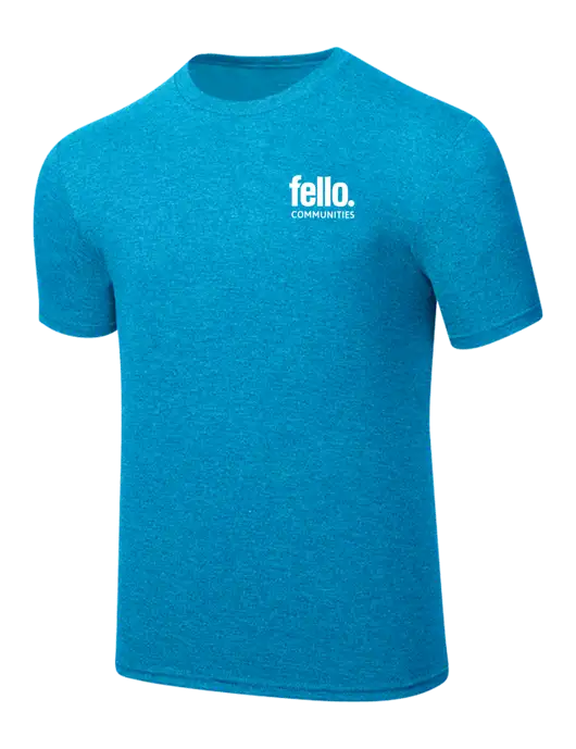 Simply Soft Sapphire Blue Frost 4.5oz  Poly/Combed Ring Spun Cotton T-Shirt w/Fello Communities Logo