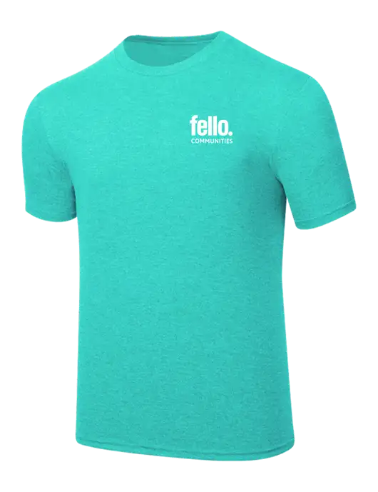 Simply Soft Light Teal Heathered 4.5oz  Poly/Combed Ring Spun Cotton T-Shirt w/Fello Communities Logo