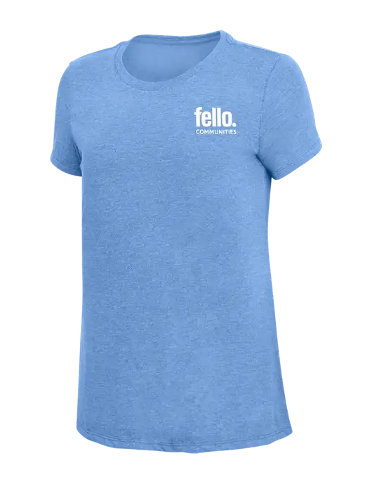 Womens Simply Soft Maritime Frost 4.5oz Poly/Combed Ring Spun Cotton T-Shirt
 w/Fello Communities Logo