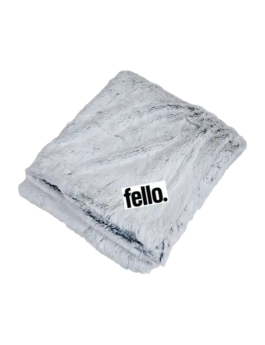 Faux Fur Marshmallow Blanket w/Fello. Logo