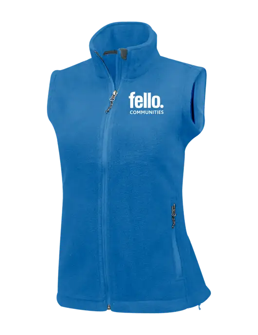 Royal Womens Fleece Vest w/Fello Communities Logo