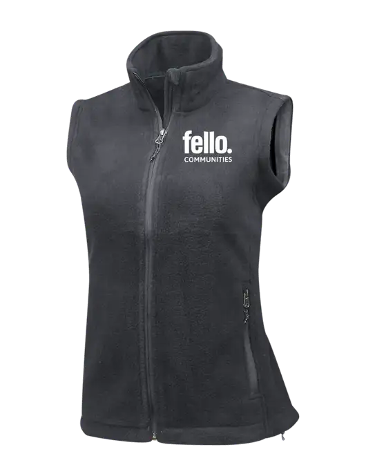 Medium Grey Womens Fleece Vest w/Fello Communities Logo