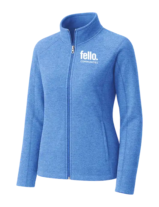 Light Royal Heather Womens Microfleece Full-Zip Jacket w/Fello Communities Logo
