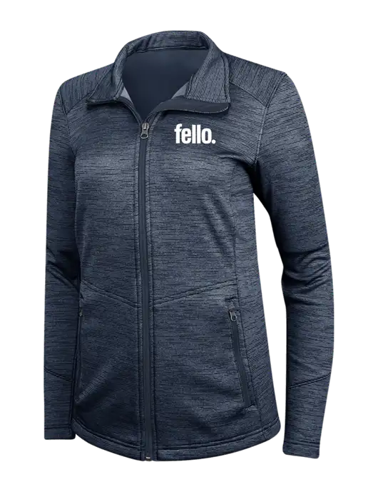Navy Womens Digi Stripe Fleece Jacket w/Fello. Logo