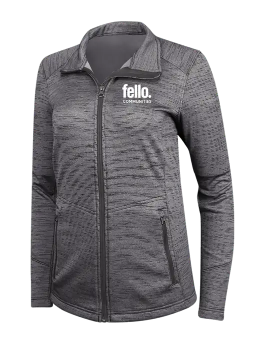 Womens Dark Grey Digi Stripe Fleece Jacket w/Fello Communities Logo