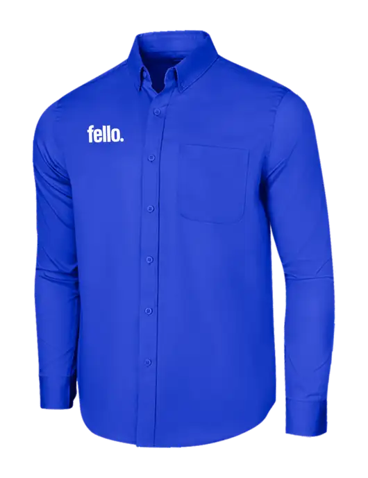 Long Sleeve Dark Royal Superpro React Twill Shirt w/Fello. Logo