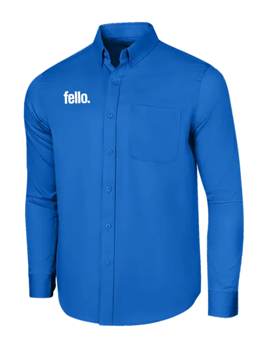 Long Sleeve Royal Blue Superpro React Twill Shirt w/Fello. Logo