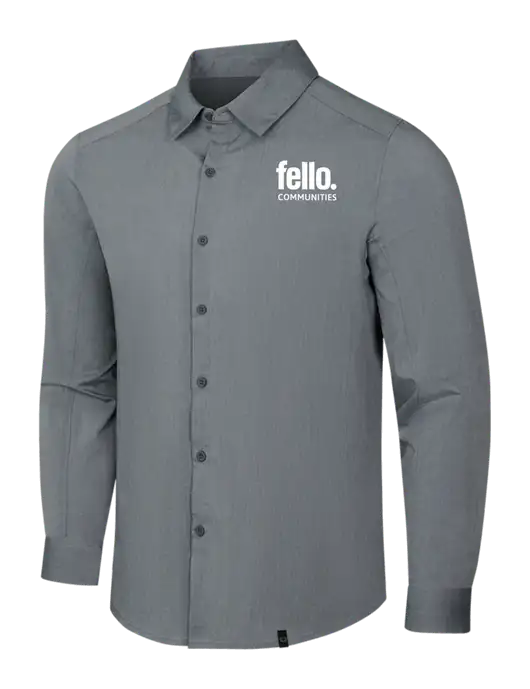OGIO Medium Grey Heather Commuter Woven Shirt w/Fello Communities Logo