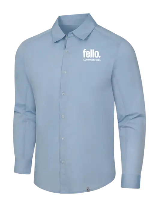 OGIO Light Blue Commuter Woven Shirt w/Fello Communities Logo