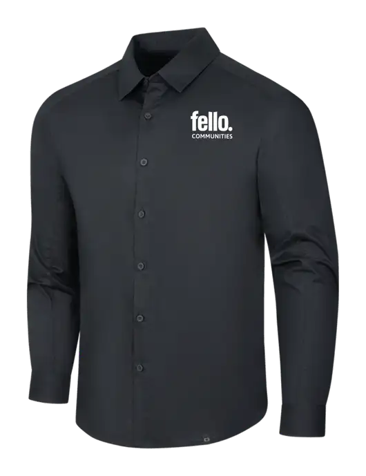 OGIO Black Commuter Woven Shirt w/Fello Communities Logo
