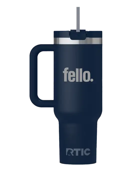 RTIC Road Trip 40 oz Navy Tumbler  w/Fello. Logo