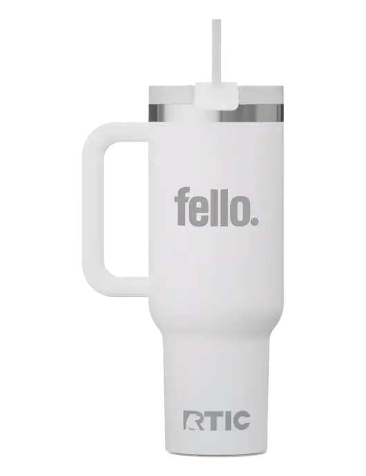 RTIC Road Trip 40 oz White Tumbler  w/Fello. Logo