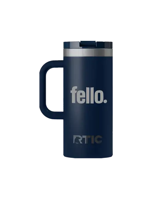 RTIC Road Trip 16 oz Navy Travel Mug w/Fello. Logo