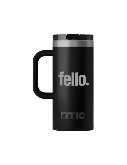 RTIC Road Trip 16 oz Black Travel Mug w/Fello. Logo