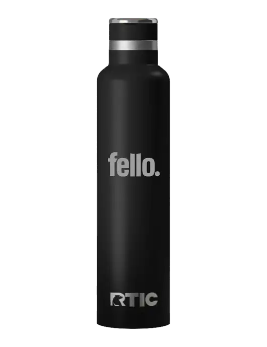 RTIC Journey 26 oz Black Bottle w/Fello. Logo