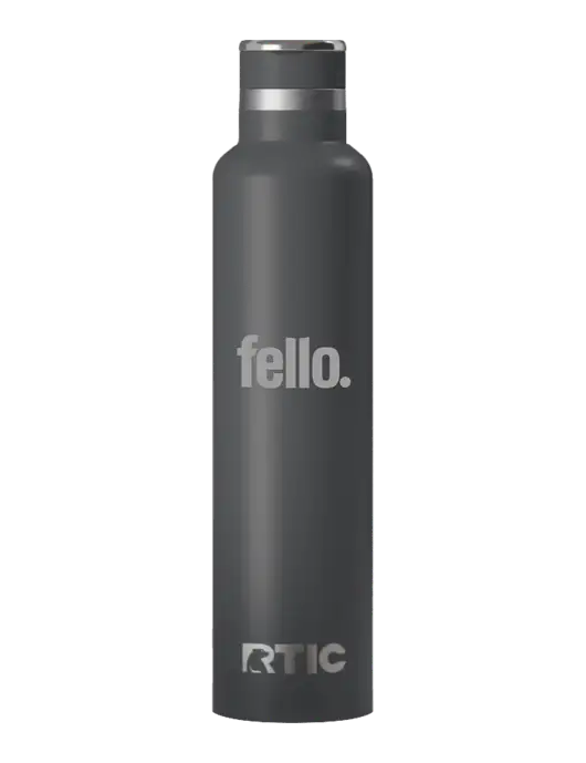 RTIC Journey 26 oz Charcoal Bottle w/Fello. Logo