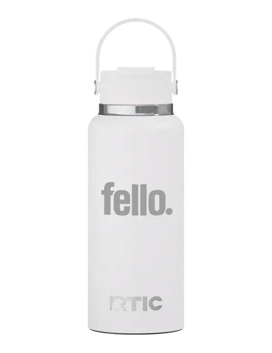 RTIC Outback 32 oz White Bottle w/Fello. Logo