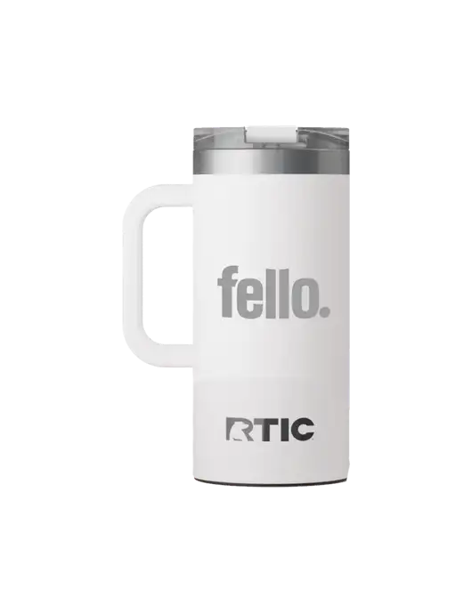 RTIC Road Trip 16 oz White Travel Mug w/Fello. Logo