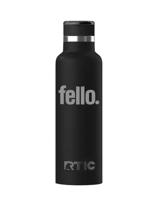 RTIC Journey 20 oz Black Bottle w/Fello. Logo