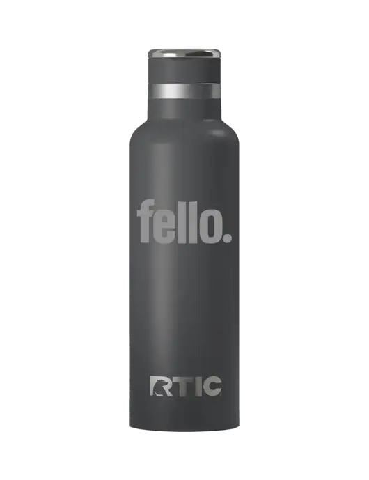 RTIC Journey 20 oz Charcoal Bottle w/Fello. Logo