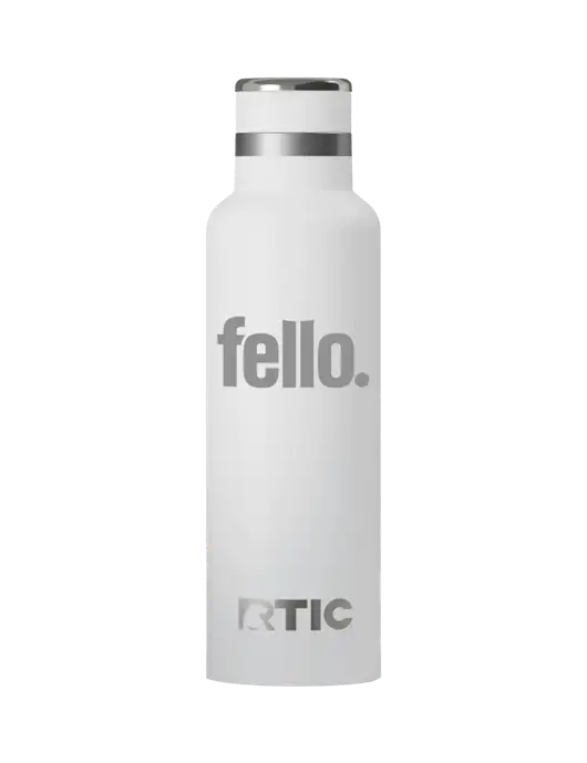RTIC Journey 20 oz White Bottle w/Fello. Logo
