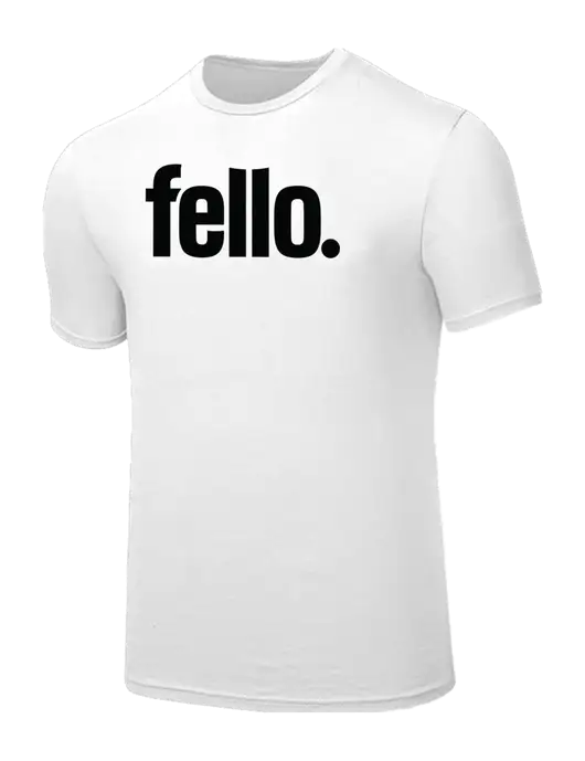 Seriously Soft White T-Shirt w/Fello. Logo