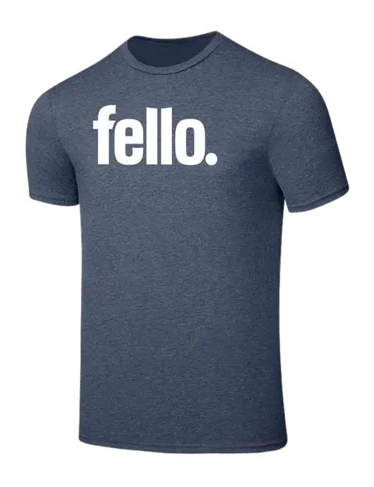 Seriously Soft Heathered Navy T-Shirt w/Fello. Logo