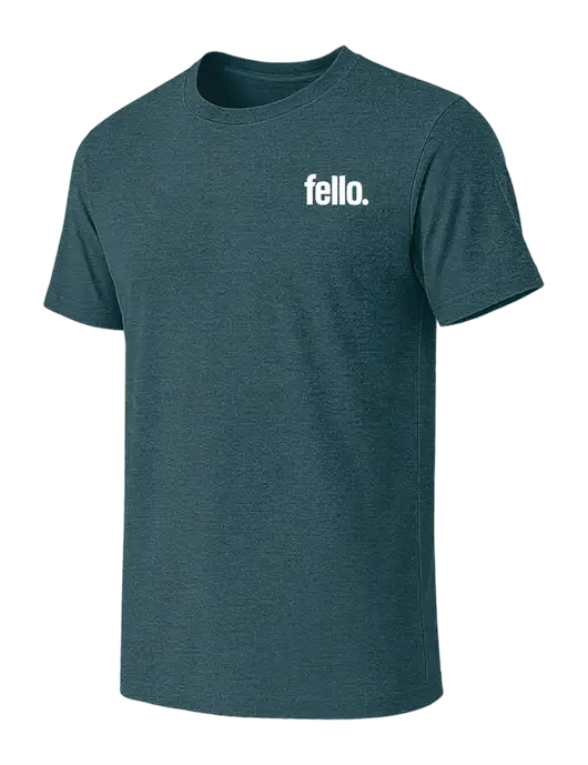 BELLA+CANVAS Heather Dark Teal CVC Short Sleeve Tee w/Fello. Logo