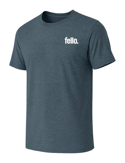 BELLA+CANVAS Heather Slate Blue CVC Short Sleeve Tee w/Fello. Logo