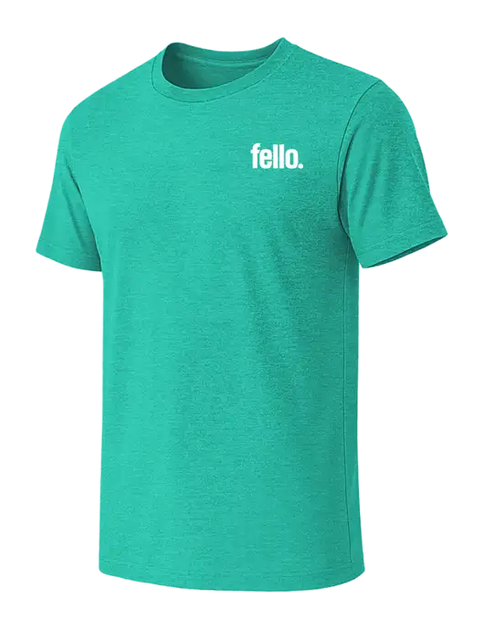 BELLA+CANVAS Heather Teal CVC Short Sleeve Tee w/Fello. Logo
