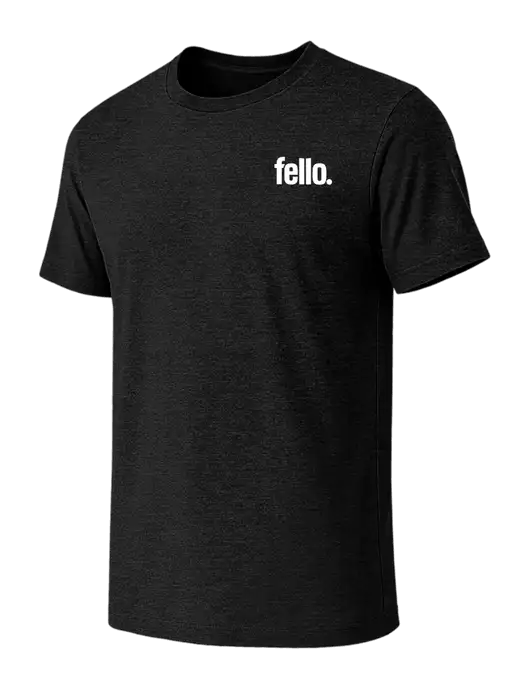 BELLA+CANVAS Black Heather CVC Short Sleeve Tee w/Fello. Logo