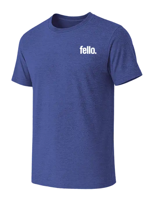 BELLA+CANVAS Heather Royal CVC Short Sleeve Tee w/Fello. Logo
