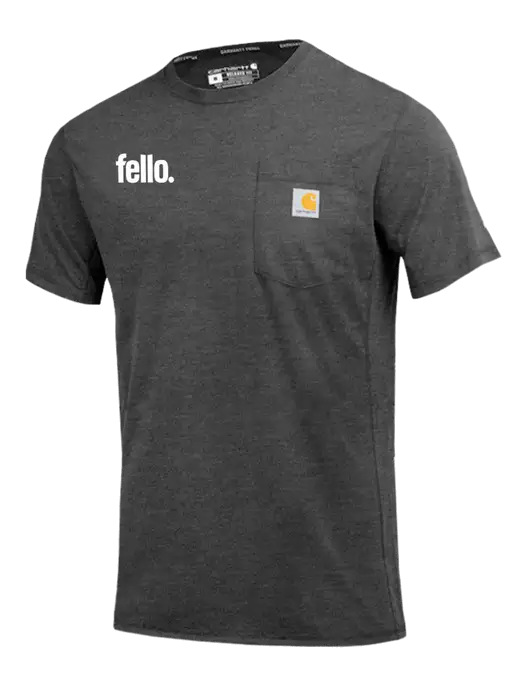 Carhartt Force Dark Grey Heather Short Sleeve Pocket T-Shirt w/Fello. Logo