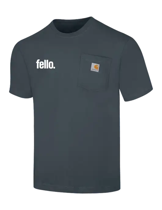 Carhartt Workwear Dark Slate Blue Pocket Short Sleeve T-Shirt w/Fello. Logo