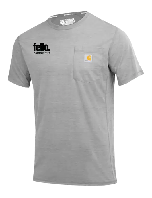 Carhartt Force Light Grey Heather Short Sleeve Pocket T-Shirt w/Fello Communities Logo