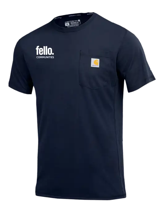 Carhartt Force Navy Short Sleeve Pocket T-Shirt w/Fello Communities Logo