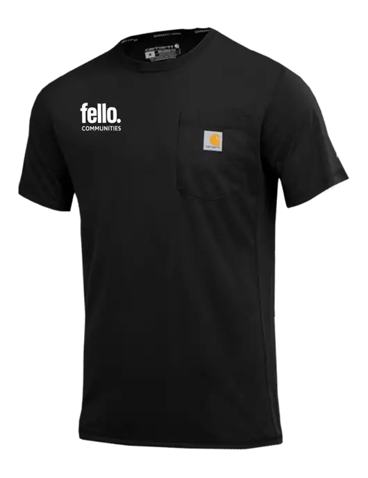 Carhartt Force Black Short Sleeve Pocket T-Shirt w/Fello Communities Logo