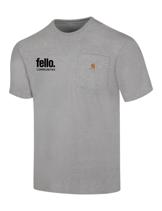 Carhartt Workwear Light Grey Heather Pocket Short Sleeve T-Shirt w/Fello Communities Logo