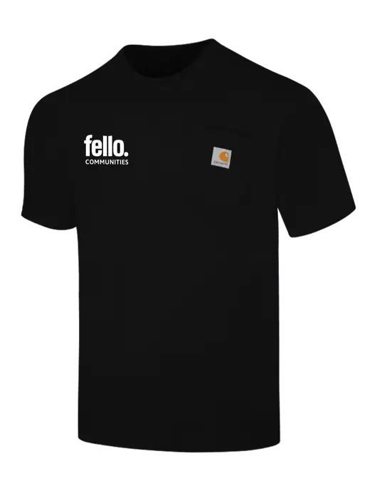 Carhartt Workwear Black Pocket Short Sleeve T-Shirt w/Fello Communities Logo