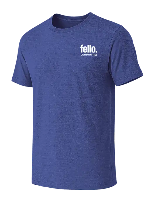 BELLA+CANVAS Heather Royal CVC Short Sleeve Tee w/Fello Communities Logo