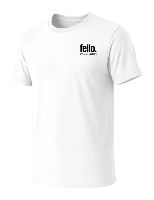 BELLA+CANVAS White Blend CVC Short Sleeve Tee w/Fello Communities Logo