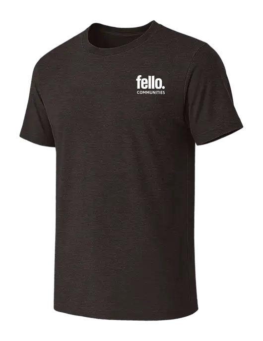 BELLA+CANVAS Dark Grey Heather CVC Short Sleeve Tee w/Fello Communities Logo