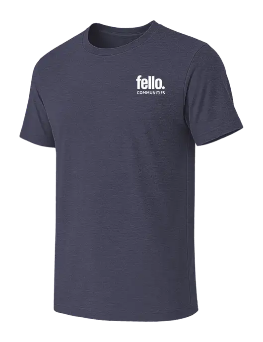 BELLA+CANVAS Heather Navy CVC Short Sleeve Tee w/Fello Communities Logo