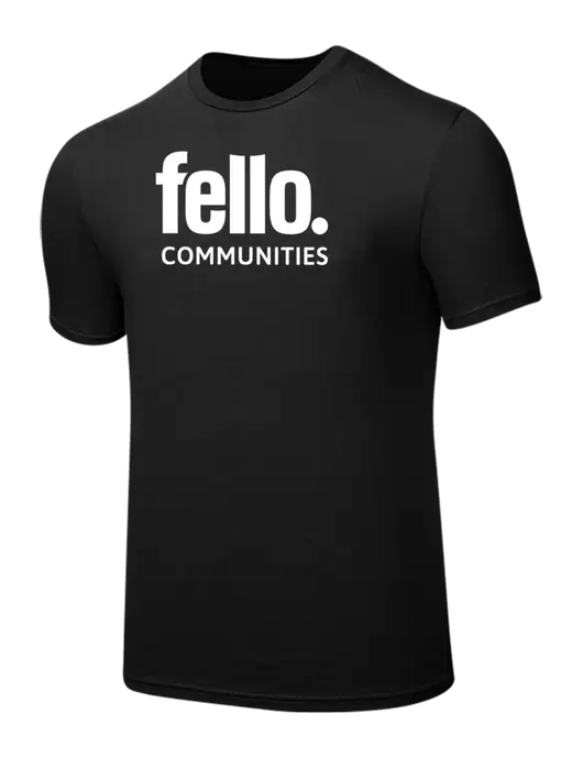 Seriously Soft Black T-Shirt w/Fello Communities Logo