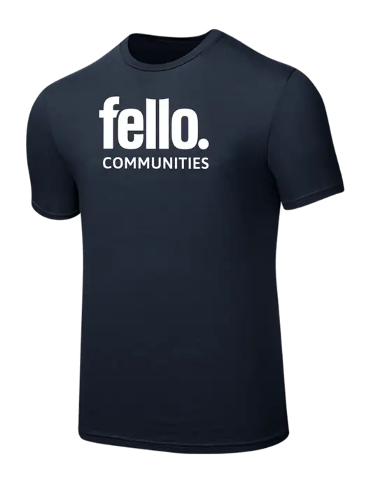 Seriously Soft Navy T-Shirt w/Fello Communities Logo