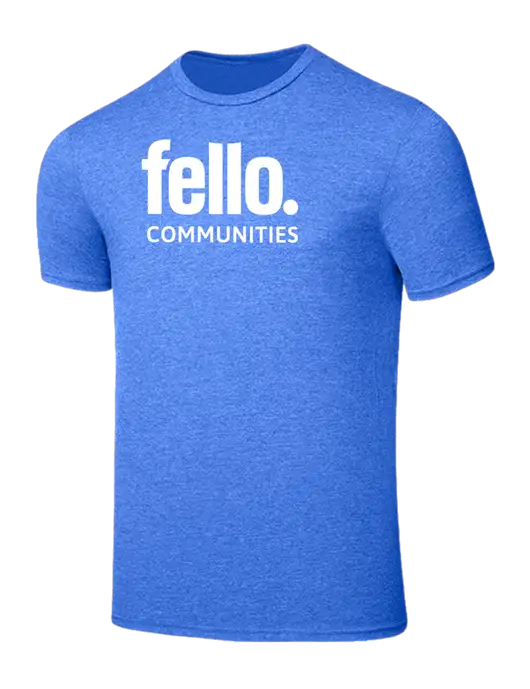 Seriously Soft Heathered Royal T-Shirt w/Fello Communities Logo