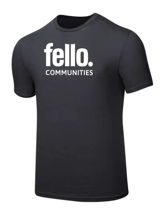 Seriously Soft Charcoal T-Shirt w/Fello Communities Logo