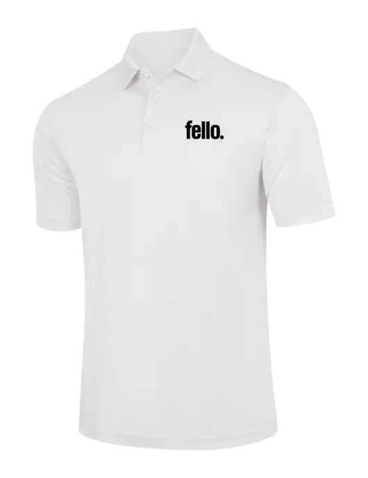 White PosiCharge Competitor Polo w/Fello. Logo