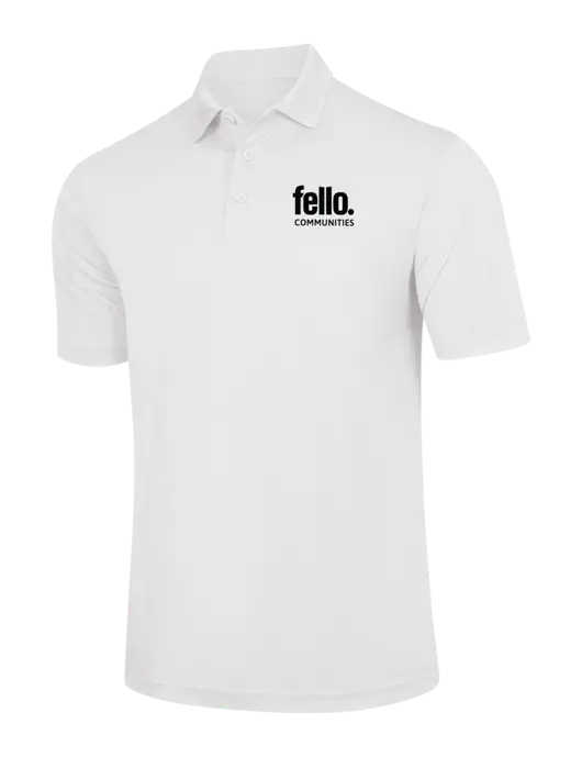 White PosiCharge Competitor Polo w/Fello Communities Logo