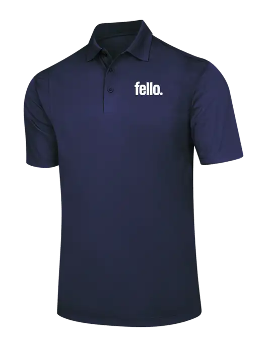 Navy Micropique Sport-Wick Polo w/Fello. Logo